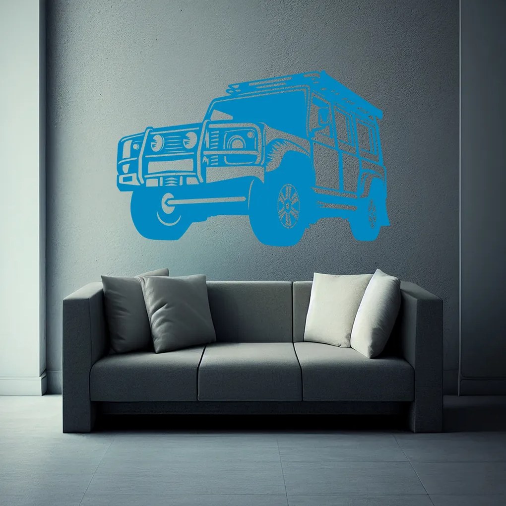 Veselá Stena Samolepka na stenu na stenu Auto Land Rover Defender Farba: čierna
