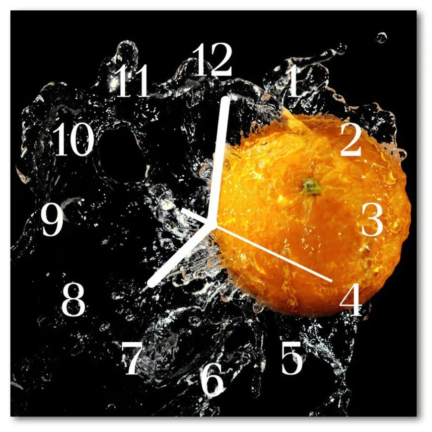 Nástenné sklenené hodiny Oranžový 30x30 cm