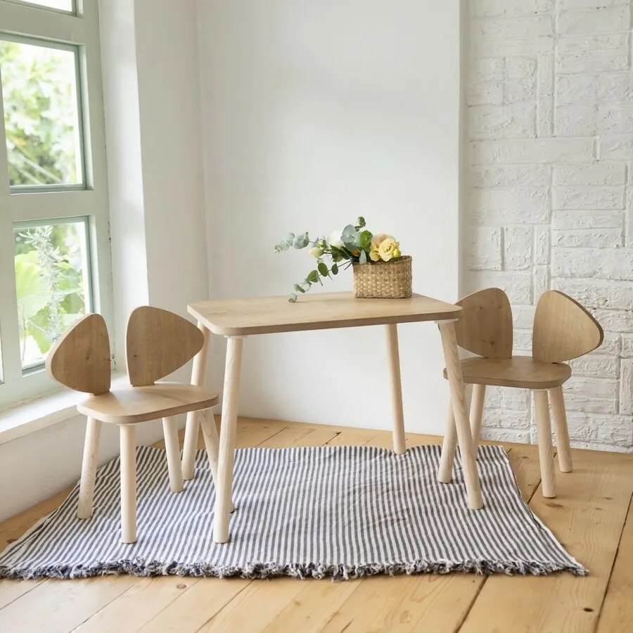 Detský stôl a stoličky, 2 kusy Mickey Two ChairSet - hnedá