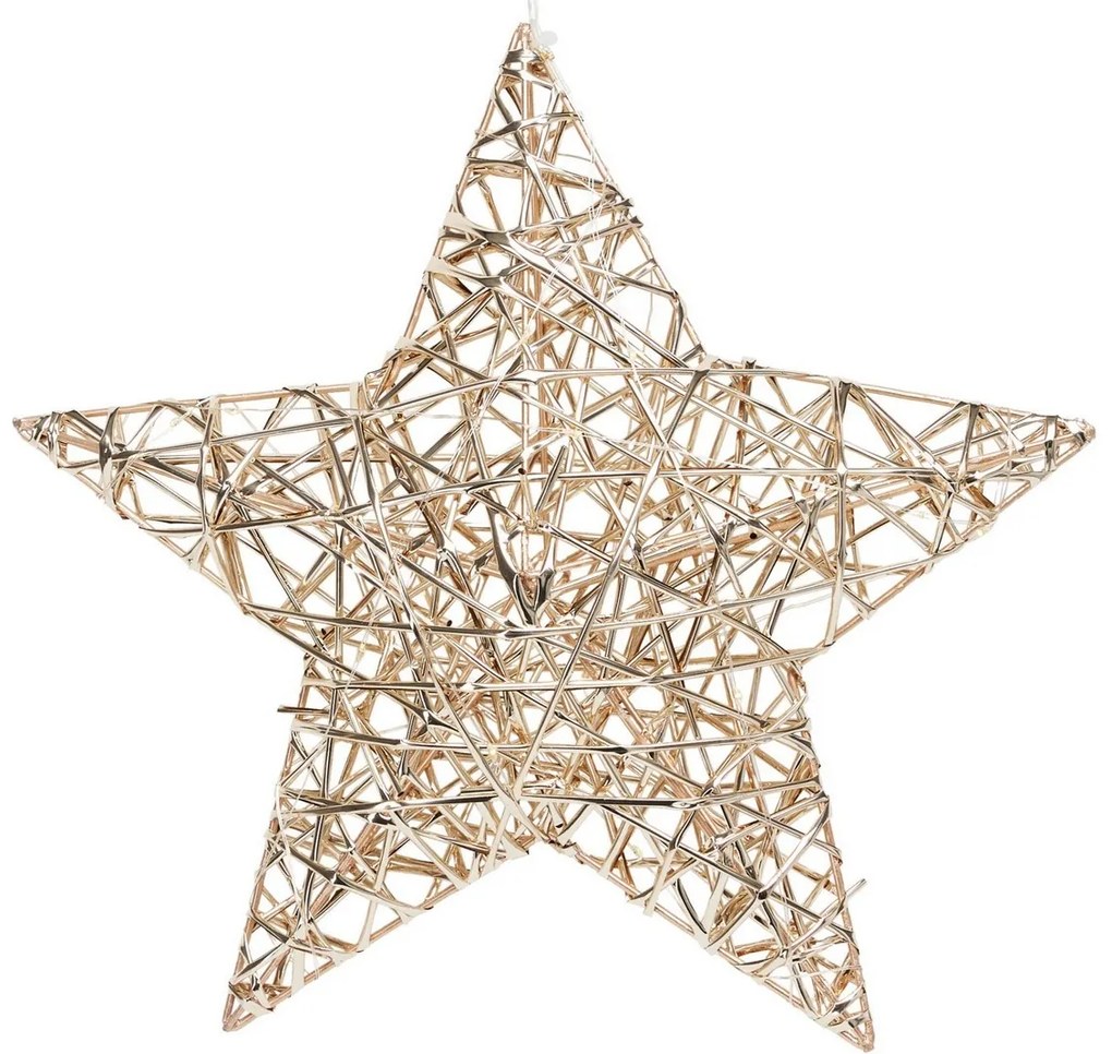 Vianočná svietiaca hviezda Champagne, 30 x 30 cm, 20 micro LED, na batérie