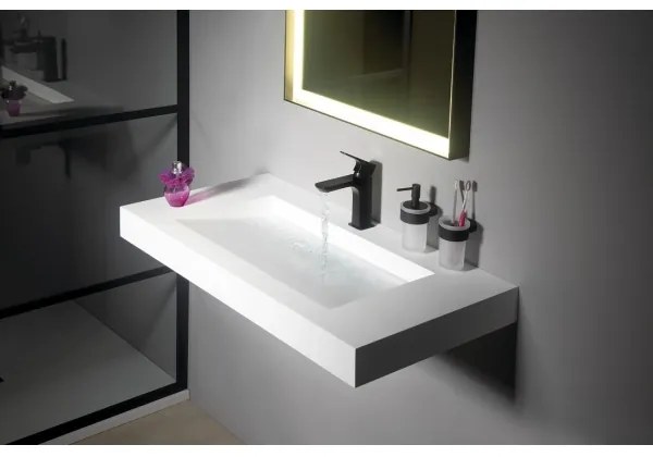 Gedy - Nástenný stojanček na zubné kefky PIRENEI mliečne sklo/čierna