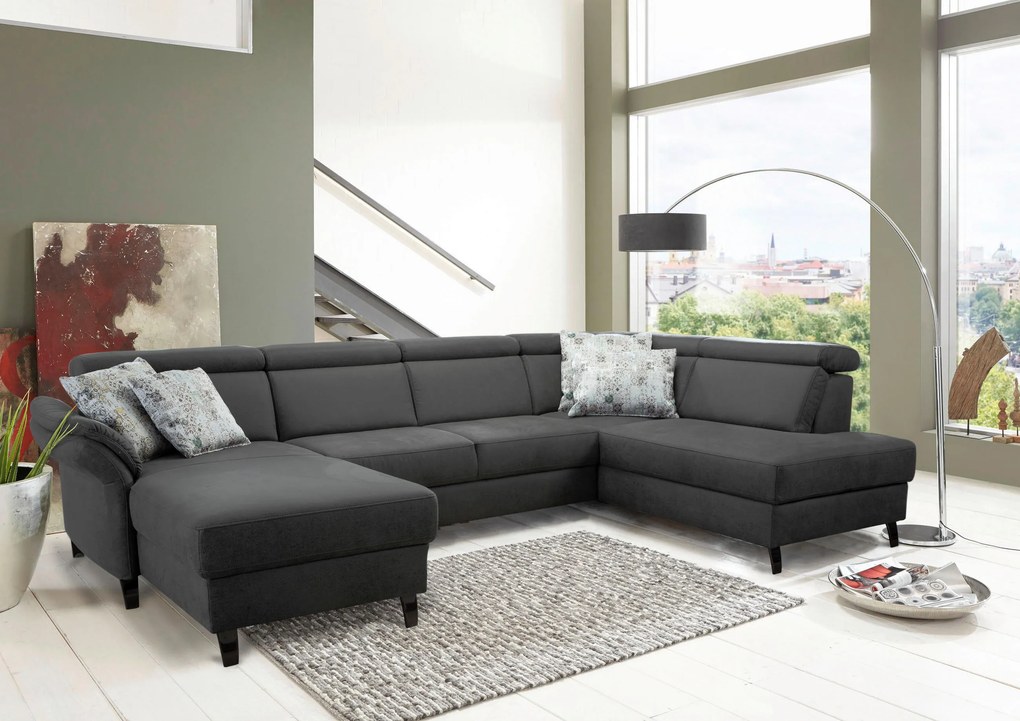 XXXLutz SEDACIA SÚPRAVA, textil, sivá, čierna Sit & More - Sedačky - 000144005223