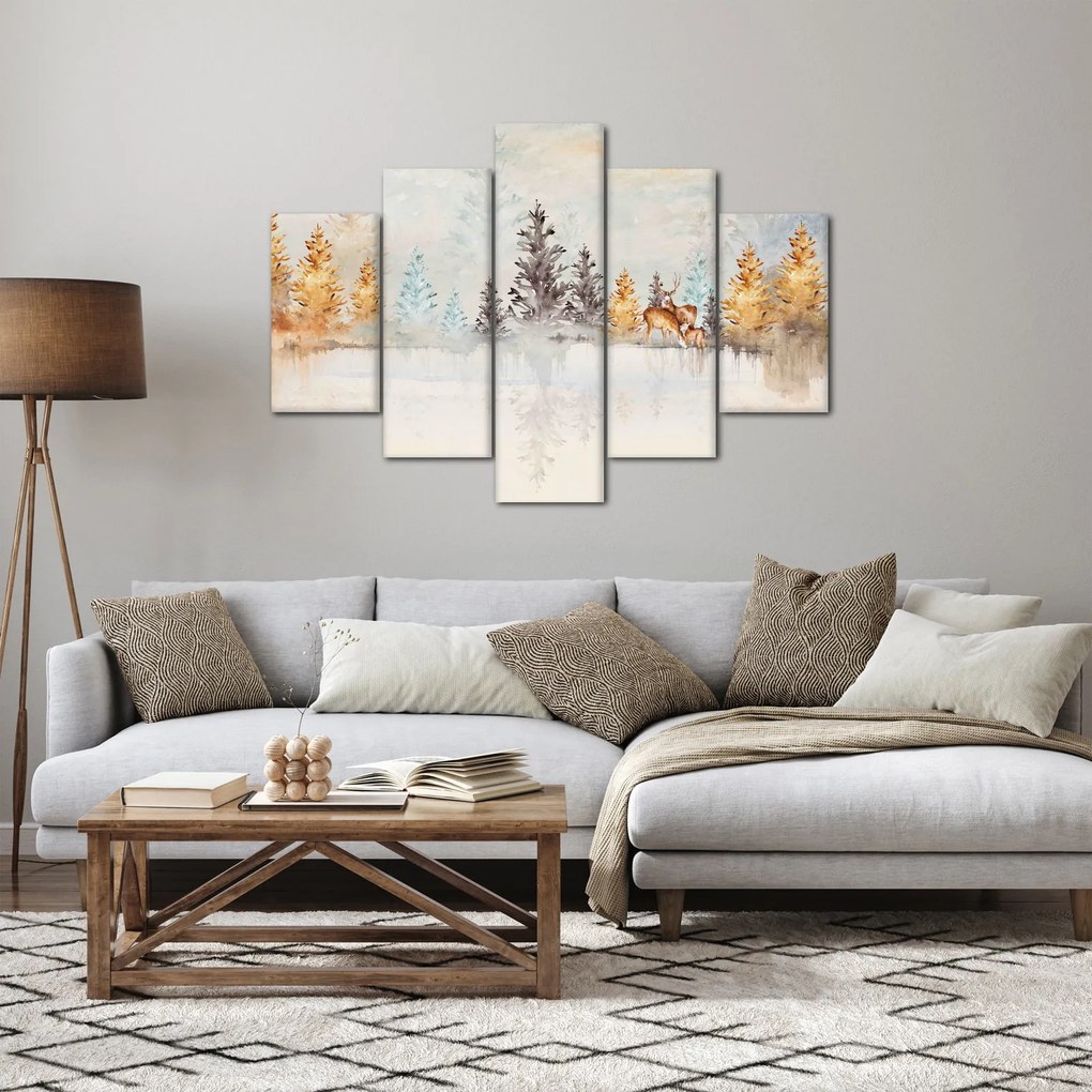 Obraz - Akvarelový les (150x105 cm)
