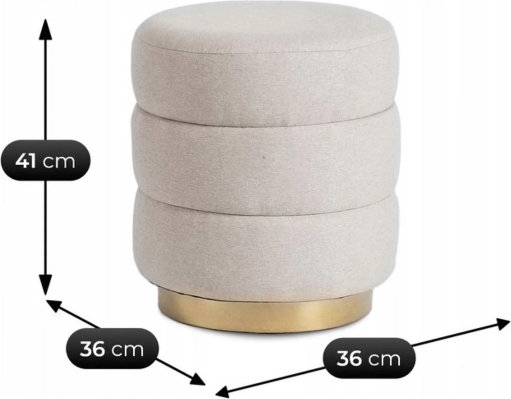 PROXIMA.store - Moderná taburetka Aura FARBA: béžová, Materiál: zamat