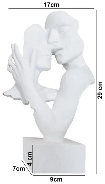 Dekorácia na stôl 29x9x17 cm, živica/biela