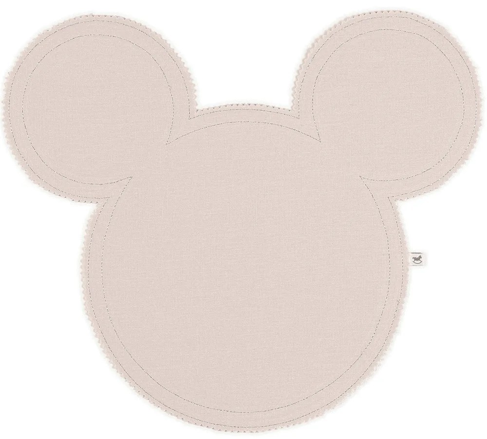 Ľanové prestieranie myška púdrovo ružová so striebornou 39x35cm