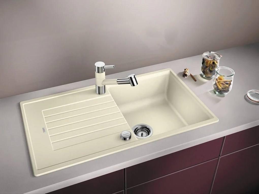 Blanco Zia 5 S, silgranitový drez 860x500x190 mm, 1-komorový, čierna, 526016
