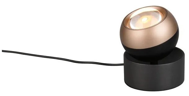 Čierna/v bronzovej farbe LED stolová lampa (výška 14 cm) Orbit – Trio Select