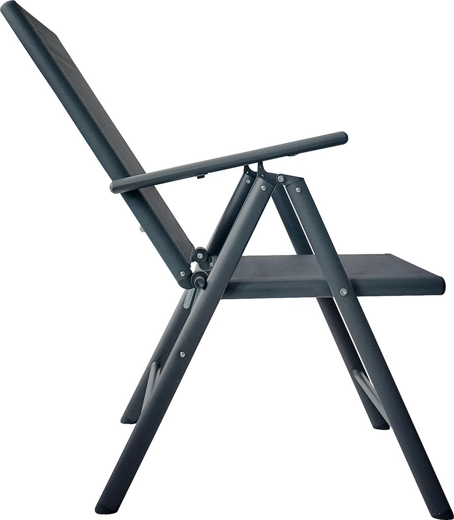 TRENDIE Záhradné stoličky s polohovateľným operadlom sada 2ks sivé