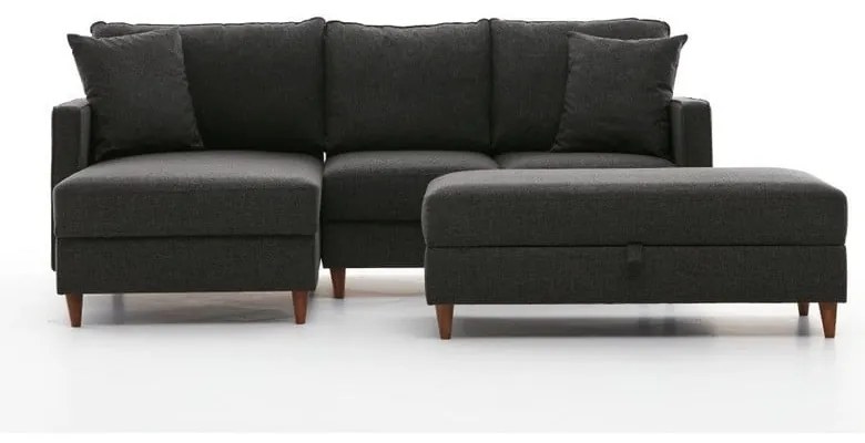 Antracitová rohová pohovka (ľavý roh) Eva – Balcab Home