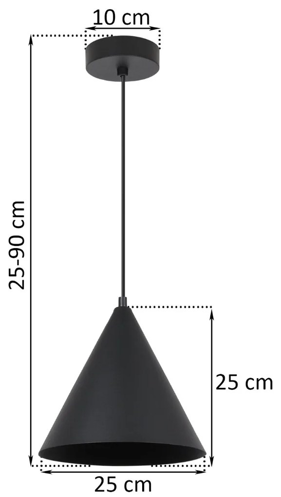 Závesné svietidlo Soho, 1x čierne kovové tienidlo, (fi 25cm)