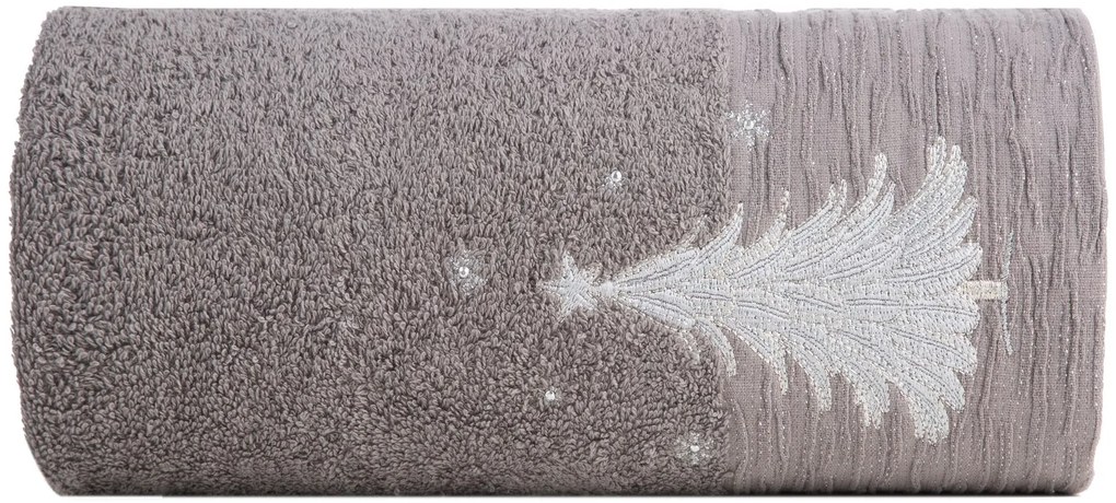 VIANOČNÝ BAVLNENÝ UTERÁK JOY SADA 3KS 70X140 CM TMAVOSIVÁ