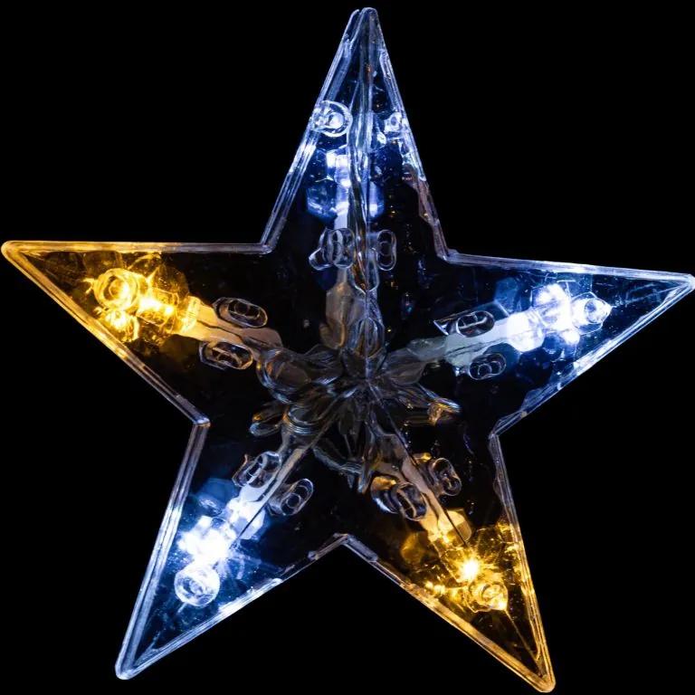 VOLTRONIC Vianočný záves 5 hviezd,61 LED,teplá/studená biela