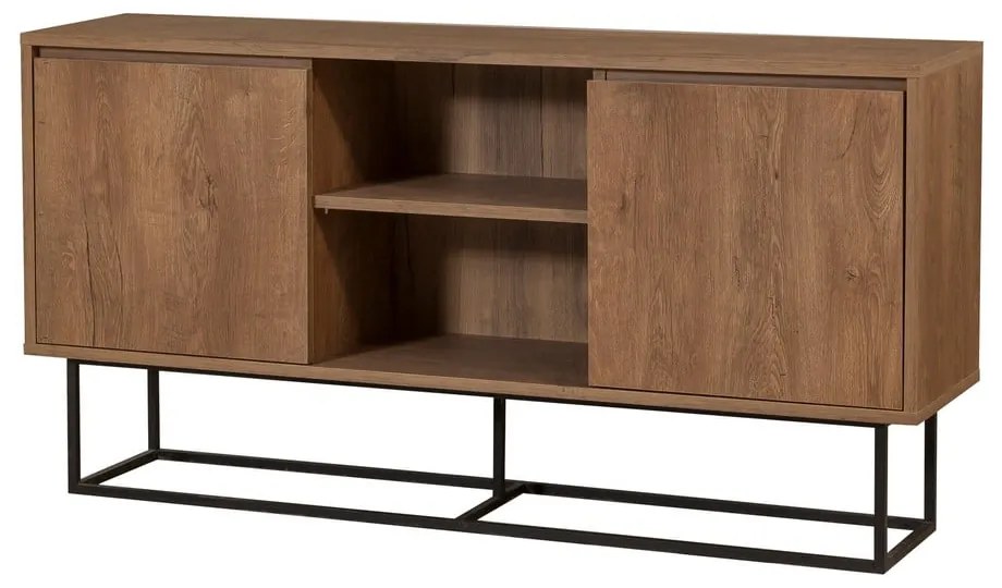 Nízka komoda v dekore orecha v prírodnej farbe 140x72 cm Rodez – Kalune Design