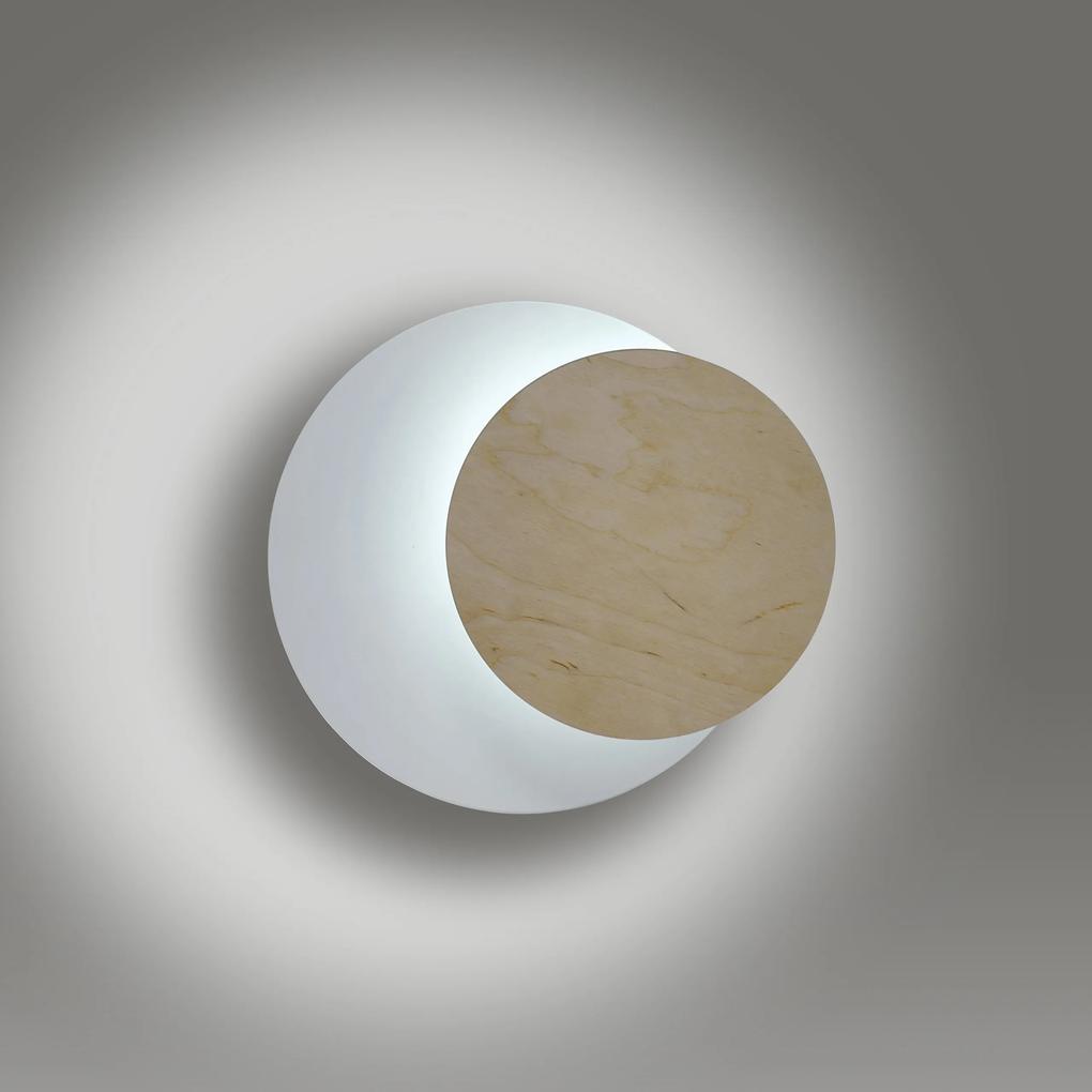CIRCLE | moderné drevené dizajnové nástenné svietidlo Farba: Biela/Drevo