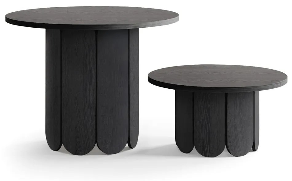 Čierny okrúhly konferenčný stolík v dekore duba ø 78 cm Soft – Woodman