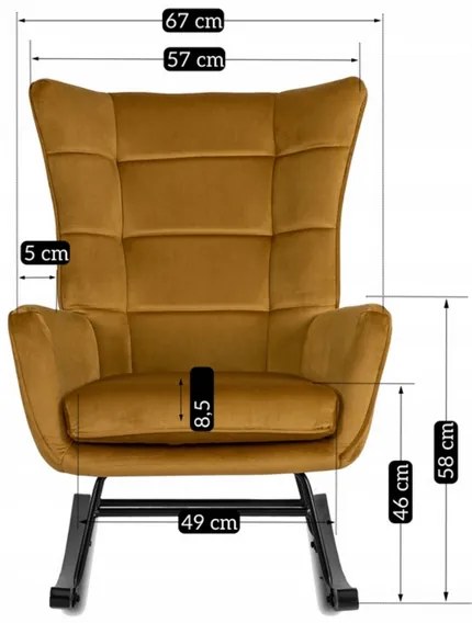 Kreslo ANTONIO hojdacie, béžová tkanina