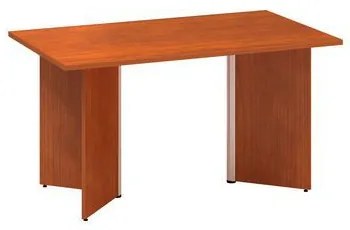 Konferenčný stôl Alfa 490 so sivým podnožím, 140 x 80 x 73,5 cm, dezén čerešňa