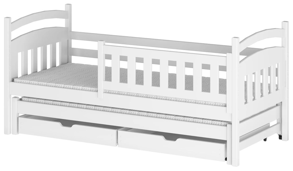 Detská posteľ 90 x 200 cm GLYNDA (s roštom a úl. priestorom) (biela). Vlastná spoľahlivá doprava až k Vám domov. 1013137