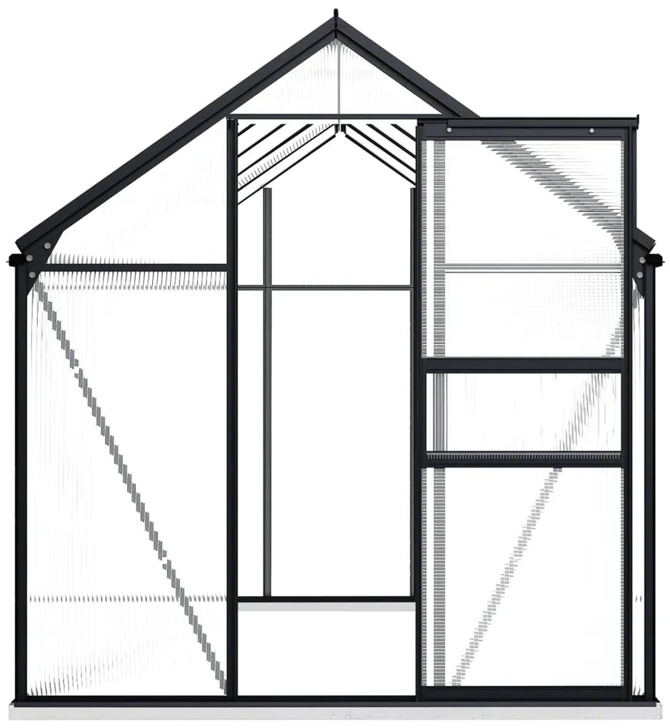 Skleník s podkladovým rámom, antracitový, hliník 5,89 m²