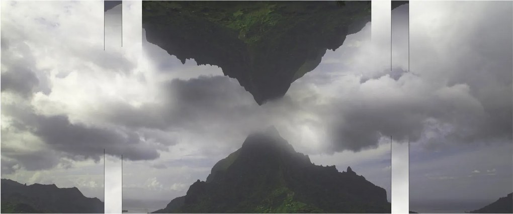 Obraz - Hory na Islande, geometrická koláž (120x50 cm)