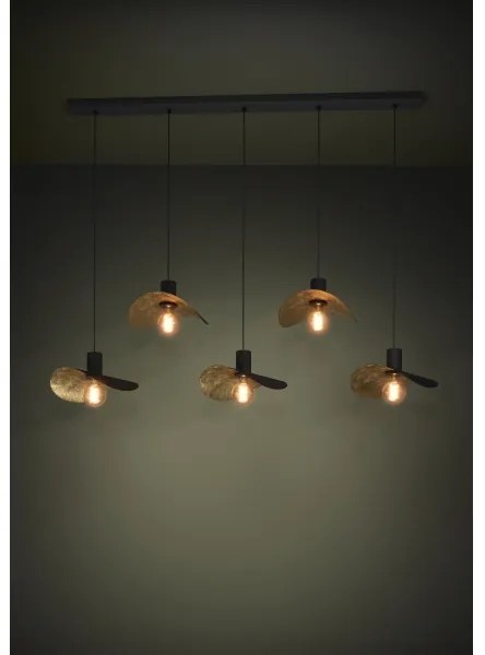 Eglo 390396 - Luster na lanku SACEDA 5xE27/40W/230V čierna/zlatá