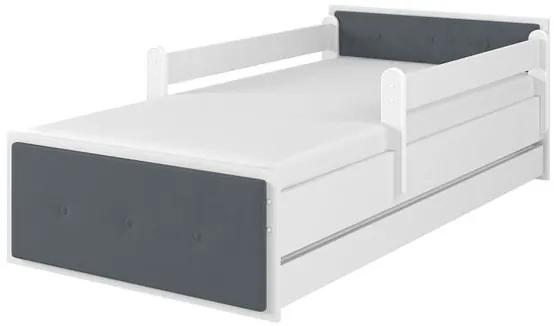 Raj posteli Detská čalúnená posteľ MAX XL " sivá " borovica nórska