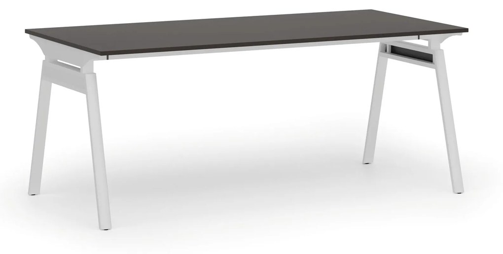 Kancelársky stôl PRIMO SIGMA, 1800 x 900 mm, biela podnož, wenge