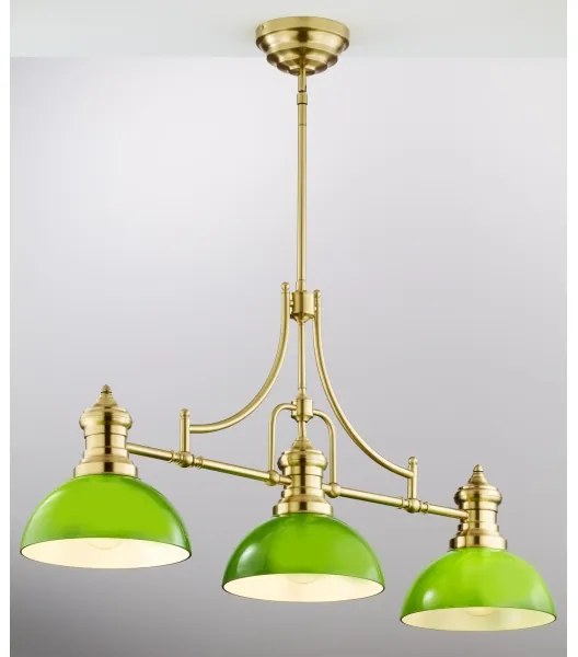 Jupiter 2074 - Luster na tyči PLATINO 3xE27/15W/230V zelená/zlatá