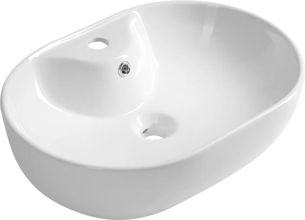 Aqualine Aqualine, oválne keramické umývadlo na dosku, 61x42cm, biela, 61421
