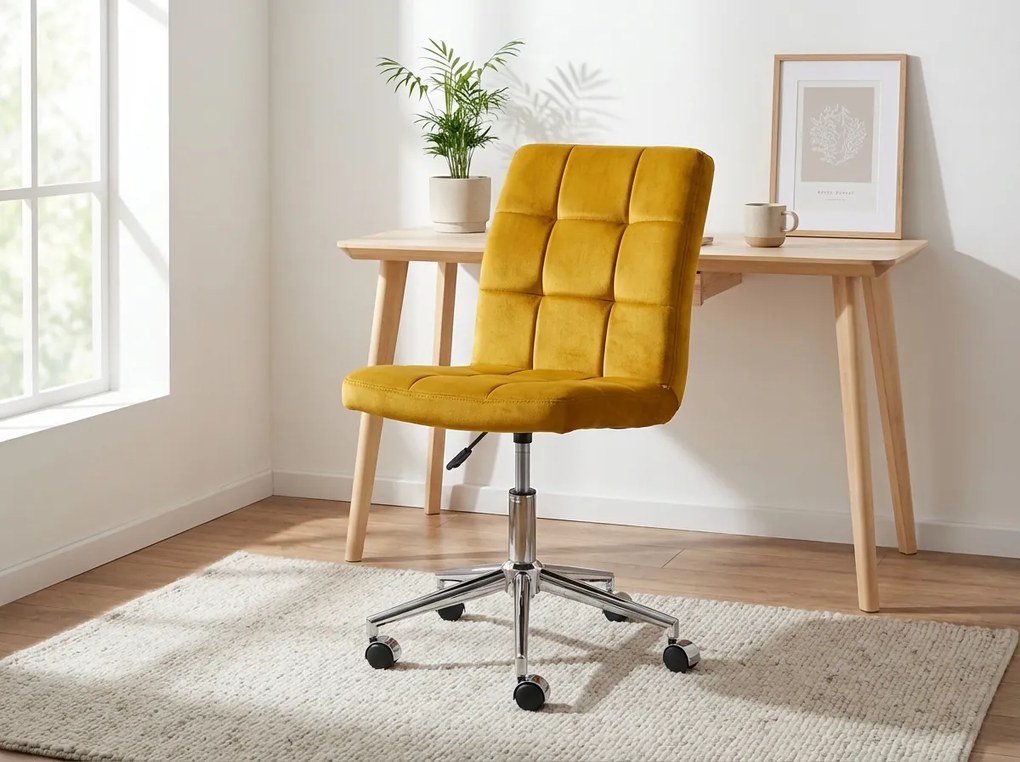 Žlté kancelárske kreslo Q-020 VELVET