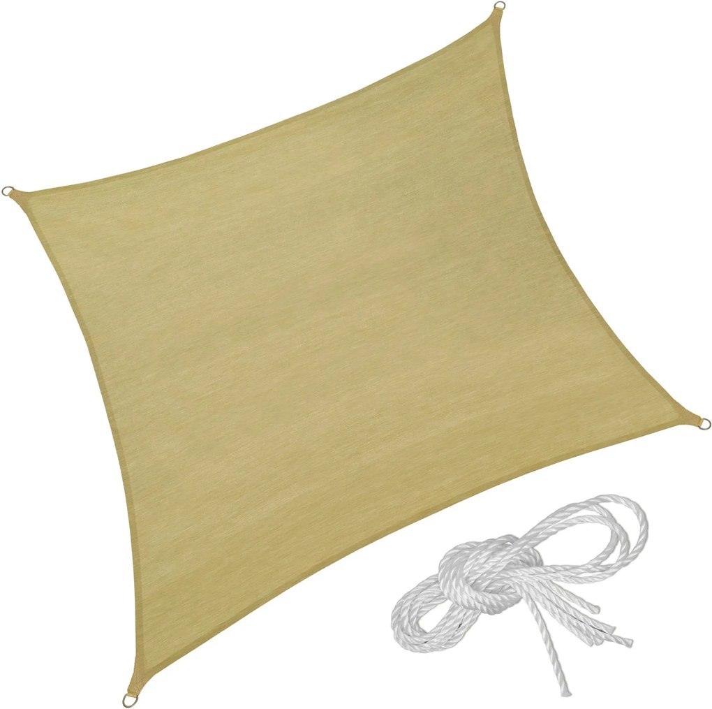 tectake 401810 stínící plachta proti slunci čtverec - 360 x 360 cm