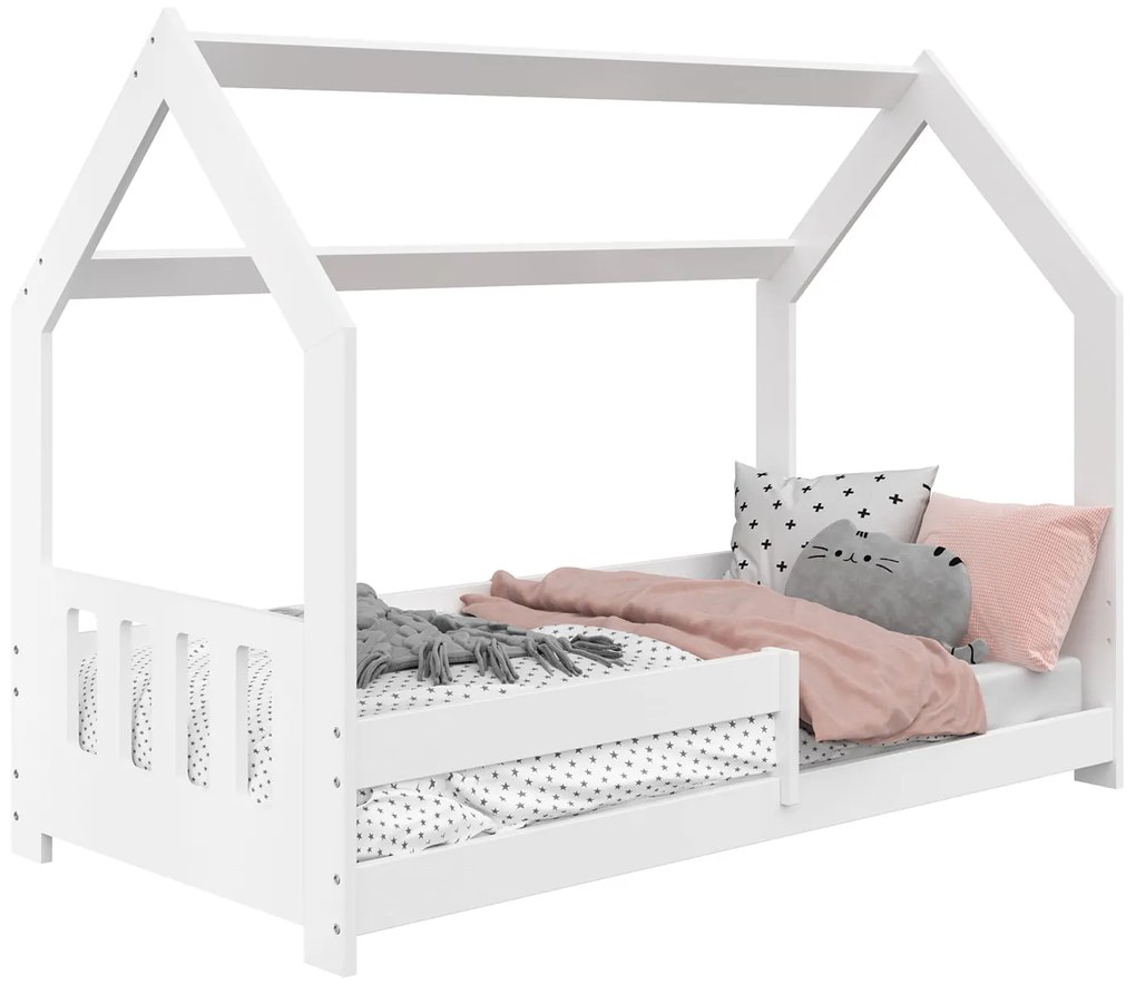 Detská posteľ DOMČEK D5C 80x160cm masív biela