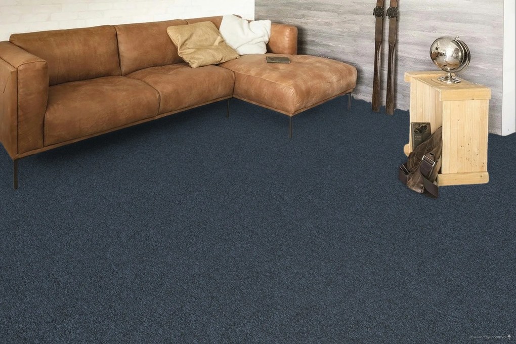 ITC, Metrážny koberec e-blitz 78, na mieru, šíře 4m, modrá, ab (mriežka), chodba / predsieň