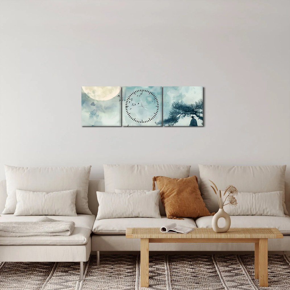 Obraz - Maľba splnu (s hodinami) (90x30 cm)