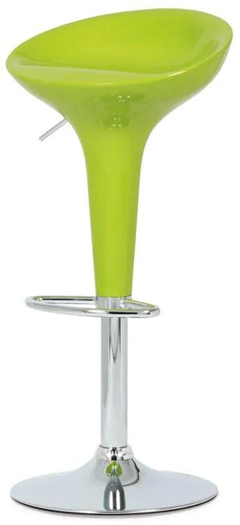 Autronic -  Barová stolička AUB-9002 LIM, plast zelený/chróm