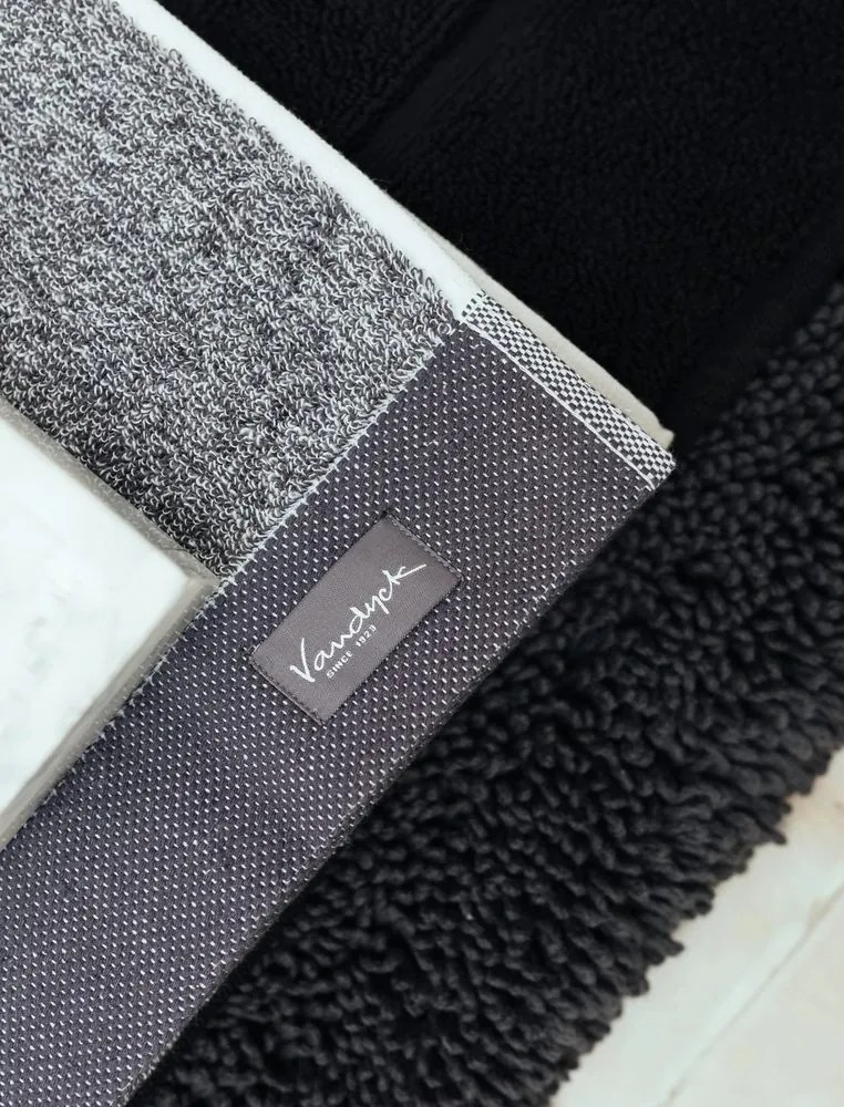 Vandyck uterák Home Mouline Off Black - 30x50 cm