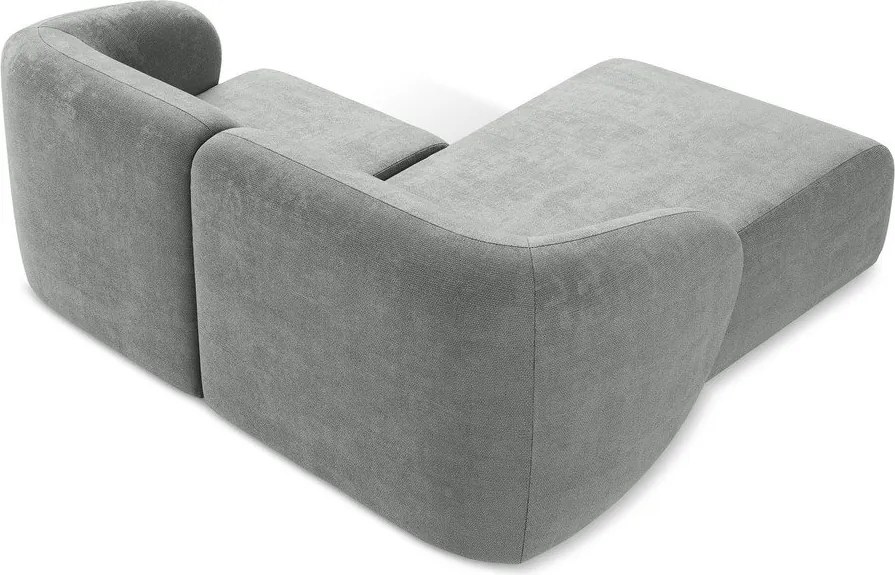 Sivá ženilková rohová pohovka (ľavý roh/s leňoškou) Lani – Makamii