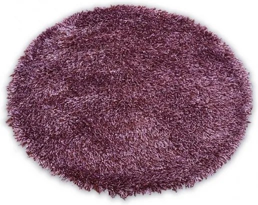3kraft Kulatý koberec LOVE SHAGGY fialový