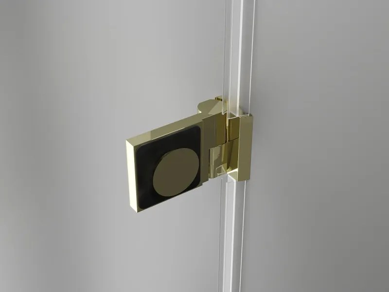 Mexen Lunar-B Duo, výklopný sprchový kút 95 x 75 cm, 8mm číre sklo, zlatý profil, 832-095L-075P-50-00