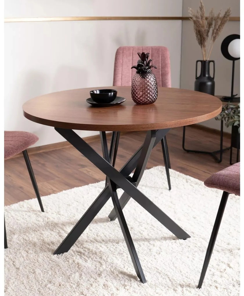 Jídelní stůl Agis 90 cm ořech/černý
