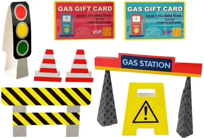 LEAN Toys Čerpacia stanica s autami, svetlami a zvukom