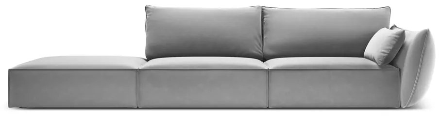 Svetlosivá zamatová pohovka pravý roh 264 cm Vanda – Mazzini Sofas