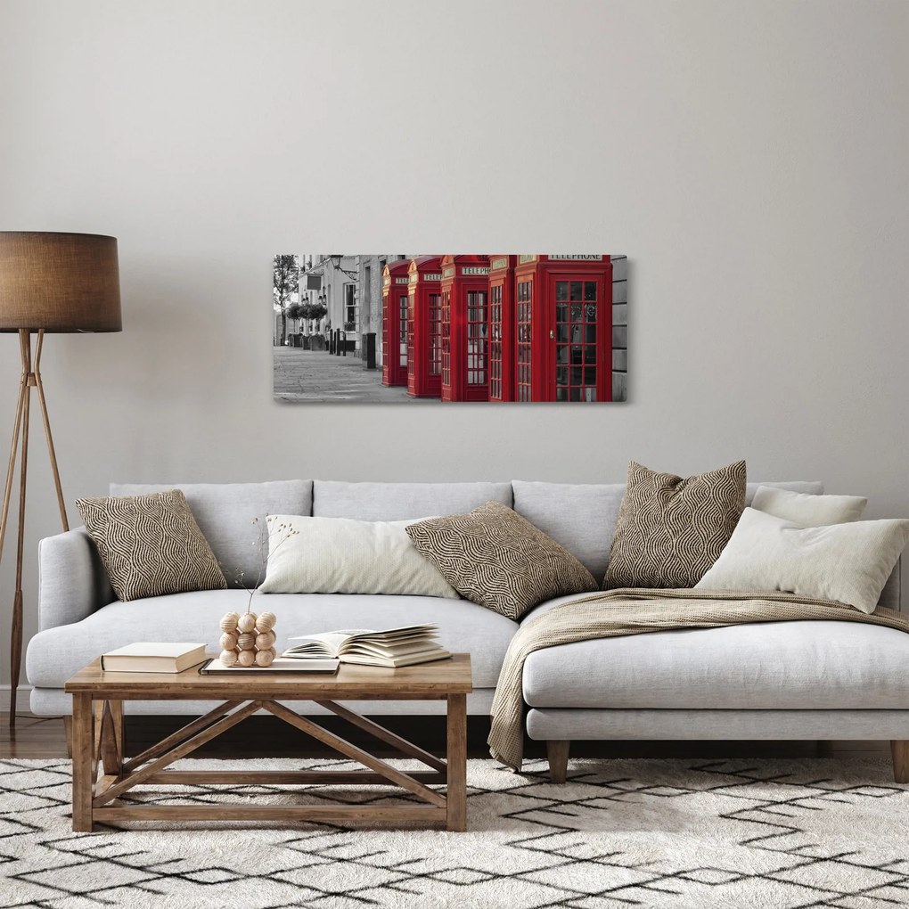 Obraz - Londýnske telefónne búdky (120x50 cm)