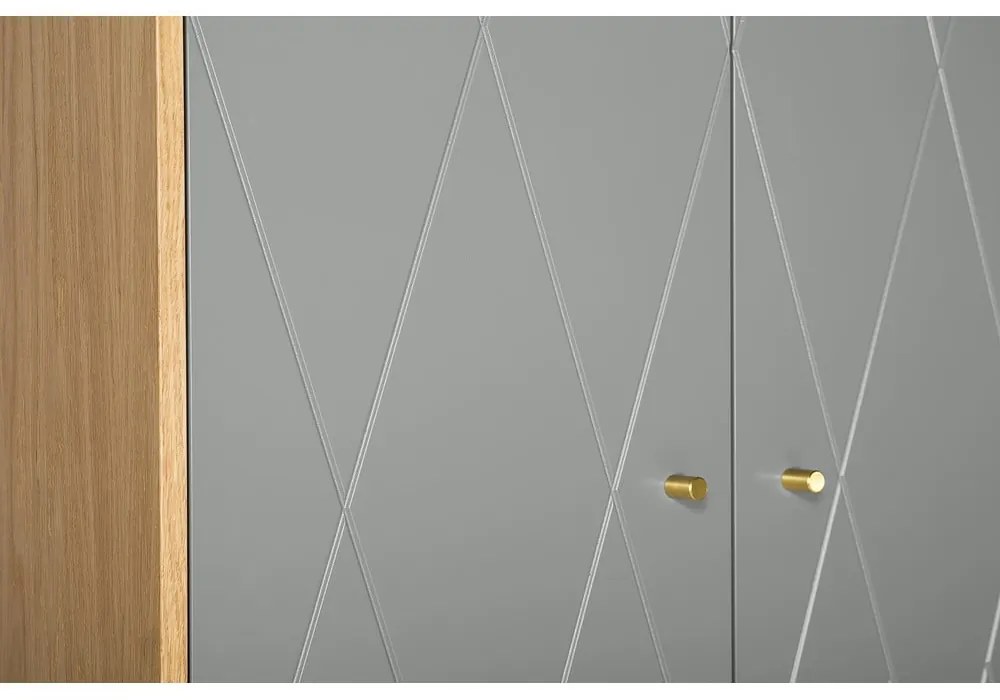 Sivá šatníková skriňa Woodman Mia