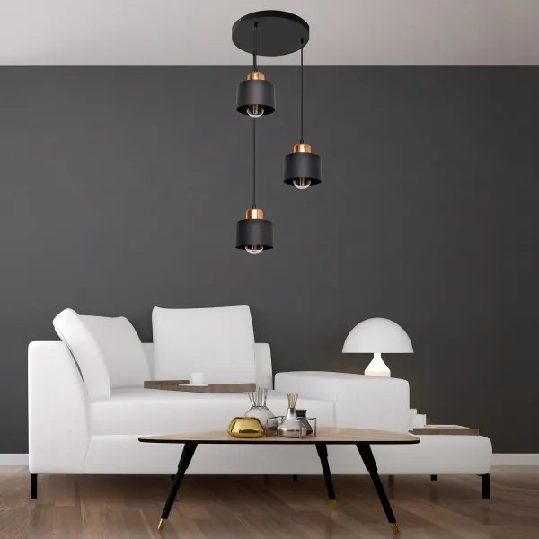 Luster na lanku EDISON 3xE27/15W/230V