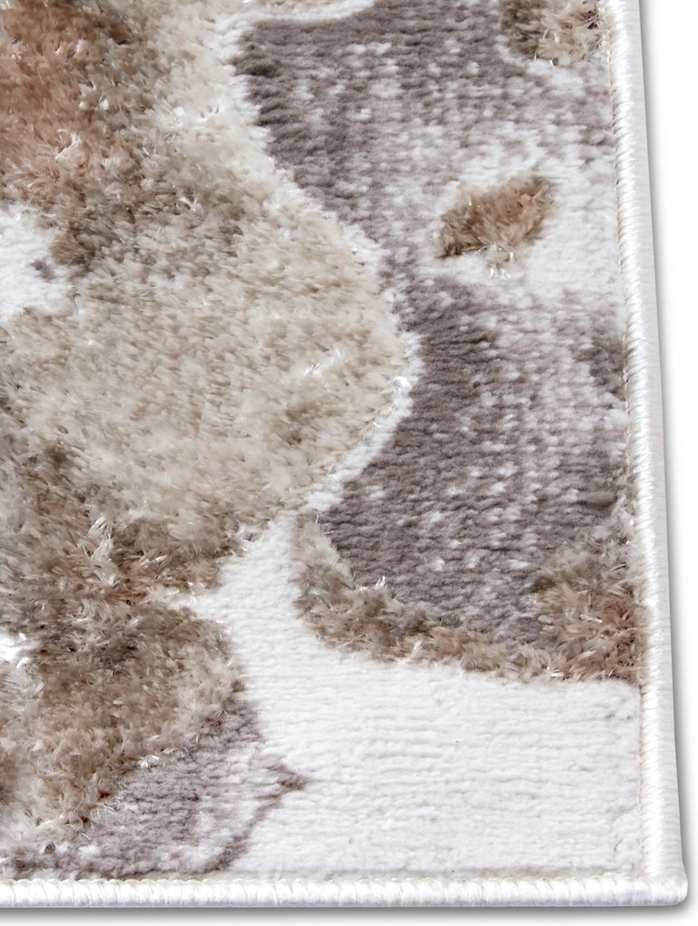 Hanse Home, Kusový koberec Shine 105922 Floral White Grey Brown, 57x90, hnedá, obývacia izba