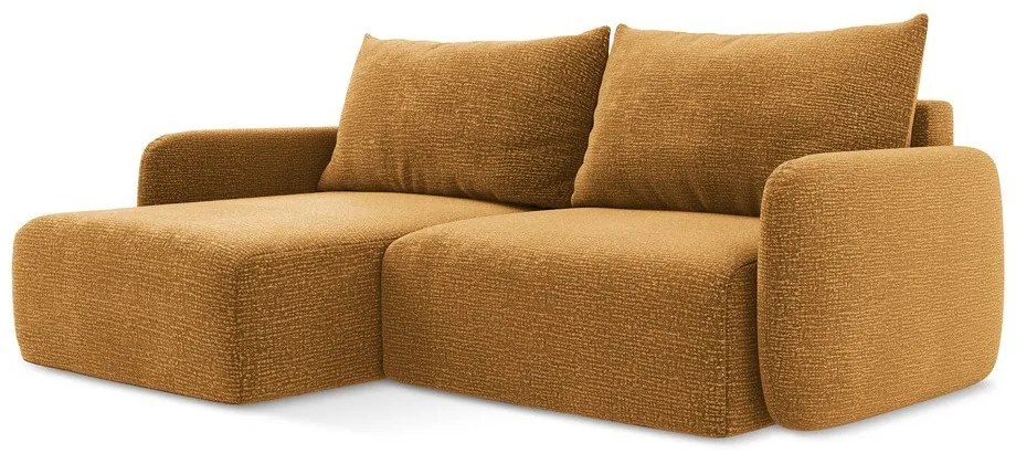 Oranžová rozkladacia/s úložným priestorom rohová pohovka (ľavý roh) Kalena – Makamii