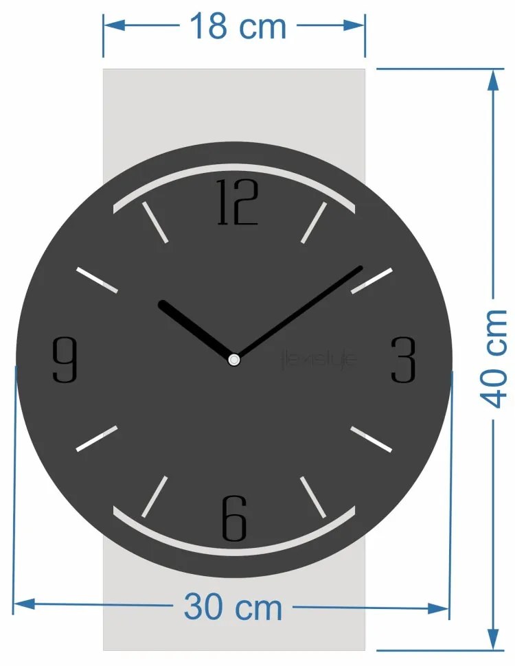 Dubové nástenné hodiny Geometric - mliečne sklo