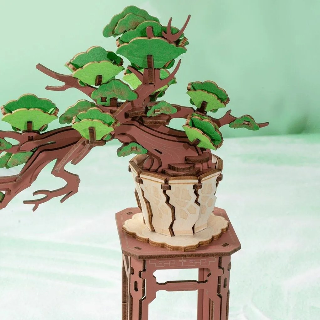 RoboTime 3D drevená skladačka Bonsai borovica
